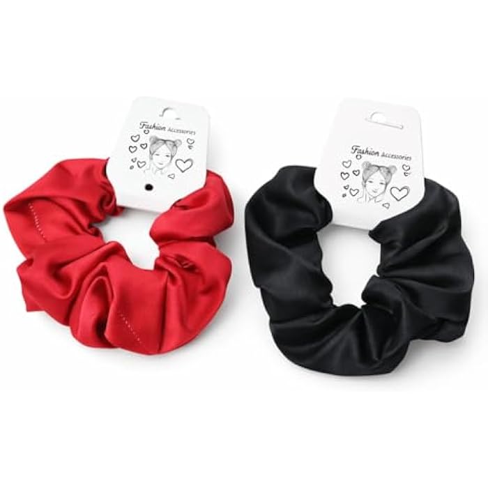 2 Piece Satin Elastic Band Set Luxury Hair Ties Styling Coming Multicolor Fashion Hair Accessories for Women and Girls - Image 3